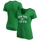 New York Jets NFL Pro Line by Fanatics Branded Women's Vintage Collection Victory Arch V-Neck T-Shirt - Kelly Green