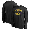 Pittsburgh Steelers NFL Pro Line by Fanatics Branded Vintage Collection Victory Arch Big & Tall Long Sleeve T-Shirt - Black