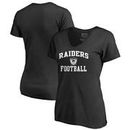 Oakland Raiders NFL Pro Line by Fanatics Branded Women's Vintage Collection Victory Arch Plus Size V-Neck T-Shirt - Black