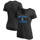 Detroit Lions NFL Pro Line by Fanatics Branded Women's Vintage Collection Victory Arch Plus Size V-Neck T-Shirt - Black