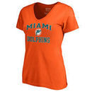 Miami Dolphins NFL Pro Line by Fanatics Branded Women's Vintage Collection Victory Arch Plus Size V-Neck T-Shirt - Orange