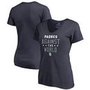San Diego Padres Fanatics Branded Women's Against The World V-Neck T-Shirt - Navy