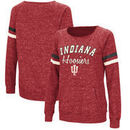 Indiana Hoosiers Colosseum Stormin The Castle Raw Edge Crewneck Sweatshirt - Heathered Crimson