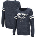 Penn State Nittany Lions Colosseum Stormin The Castle Raw Edge Crewneck Sweatshirt - Heathered Navy