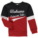 Alabama Crimson Tide Colosseum Girls Youth Rockyroad Pullover Fleece Crew Sweatshirt - Heathered Black/Crimson