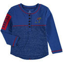 Kansas Jayhawks Colosseum Girls Toddler Wishing Well Henley Long Sleeve T-Shirt - Royal
