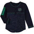 Notre Dame Fighting Irish Colosseum Girls Toddler Wishing Well Henley Long Sleeve T-Shirt - Navy
