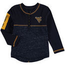West Virginia Mountaineers Colosseum Girls Toddler Wishing Well Henley Long Sleeve T-Shirt - Navy
