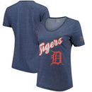 Detroit Tigers Women's Wordmark V-Neck T-Shirt - Navy