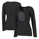 San Diego Padres Fanatics Branded Women's Taylor Plus Size Long Sleeve T-Shirt - Black