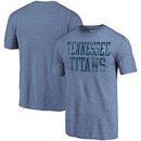 Tennessee Titans NFL Pro Line by Fanatics Branded Straight Out Tri-Blend T-Shirt – Heathered Light Blue
