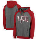 Atlanta Falcons NFL Pro Line by Fanatics Branded Wide Arch Two-Tone Pullover Hoodie - Heathered Gray/Red