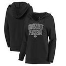 Green Bay Packers Let Loose by RNL Women's Deep V Pullover Hoodie - Black