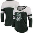 Michigan State Spartans Fanatics Branded Women's Vault Primary Logo Raglan 3/4 Sleeve Tri-Blend Long Sleeve T-Shirt – Heathered 