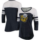 Michigan Wolverines Fanatics Branded Women's Vault Primary Logo Raglan 3/4 Sleeve Tri-Blend Long Sleeve T-Shirt – Heathered Navy