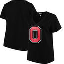 Ohio State Buckeyes Women's Plus Size Alternate Logo V-Neck T-Shirt– Black