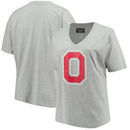 Ohio State Buckeyes Women's Plus Size Alternate Logo V-Neck T-Shirt– Heather Gray