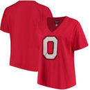 Ohio State Buckeyes Women's Plus Size Alternate Logo V-Neck T-Shirt– Scarlet