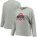 Ohio State Buckeyes Women's Plus Size Scoop Neck Long Sleeve T-Shirt – Heather Gray