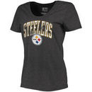 Pittsburgh Steelers NFL Pro Line by Fanatics Branded Women's Showtime Wide Arch Grupo Beta T-Shirt - Heathered Charcoal