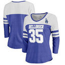 Cody Bellinger Los Angeles Dodgers Fanatics Branded Women's Ace Name & Number 3/4-Sleeve V-Neck T-Shirt - Royal/White