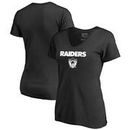 Oakland Raiders NFL Pro Line by Fanatics Branded Women's Vintage Team Lockup V-Neck T-Shirt - Black