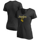 Pittsburgh Steelers NFL Pro Line by Fanatics Branded Women's Vintage Team Lockup V-Neck T-Shirt - Black