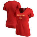 Tampa Bay Buccaneers NFL Pro Line by Fanatics Branded Women's Vintage Team Lockup V-Neck T-Shirt - Red