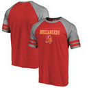 Tampa Bay Buccaneers NFL Pro Line by Fanatics Branded Vintage Team Lockup Raglan Tri-Blend T-Shirt - Red