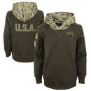 New York Giants Nike Youth Salute to Service Performance Pullover Hoodie - Olive