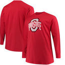Ohio State Buckeyes Majestic Big & Tall Primary Logo Long Sleeve T-Shirt - Scarlet