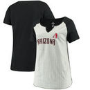 Arizona Diamondbacks Majestic Women's Plus Size From The Stretch Pinstripe T-Shirt - Heathered Gray/Black