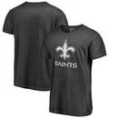 New Orleans Saints NFL Pro Line by Fanatics Branded White Logo Shadow Washed T-Shirt - Black