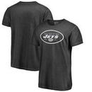 New York Jets NFL Pro Line by Fanatics Branded White Logo Shadow Washed T-Shirt - Black
