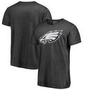 Philadelphia Eagles NFL Pro Line by Fanatics Branded White Logo Shadow Washed T-Shirt - Black