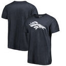 Denver Broncos NFL Pro Line by Fanatics Branded White Logo Shadow Washed T-Shirt - Navy