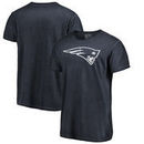 New England Patriots NFL Pro Line by Fanatics Branded White Logo Shadow Washed T-Shirt - Navy