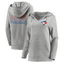 Toronto Blue Jays Let Loose by RNL Women's Team Logo Fleece Tri-Blend Pullover Hoodie - Ash