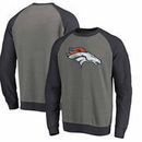 Denver Broncos NFL Pro Line by Fanatics Branded Distressed Team Tri-Blend Pullover Sweatshirt – Heathered Gray/Navy
