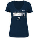 New York Yankees Majestic Women's 2017 Postseason Authentic Collection V-Neck T-Shirt – Navy