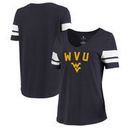 West Virginia Mountaineers Let Loose by RNL Women's Sleeve Stripe T-Shirt - Navy