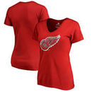 Detroit Red Wings Fanatics Branded Women's Static Logo V-Neck T-Shirt - Red