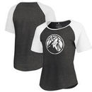 Minnesota Timberwolves Fanatics Branded Women's Marble Logo Raglan T-Shirt - Black