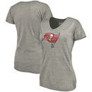 Tampa Bay Buccaneers NFL Pro Line by Fanatics Branded Women's Distressed Team Logo Tri-Blend T-Shirt - Heather Gray