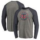 Minnesota Twins Fanatics Branded 2017 Postseason Changeup Tri-Blend Long Sleeve Raglan T-Shirt – Heather Gray
