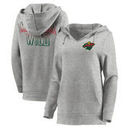 Minnesota Wild Let Loose by RNL Women's Team Logo Fleece Tri-Blend Pullover Hoodie - Ash