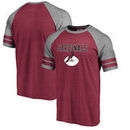 Arizona Cardinals NFL Pro Line by Fanatics Branded Vintage Team Lockup Raglan Tri-Blend T-Shirt - Garnet