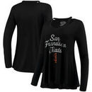 San Francisco Giants Majestic Threads Women's Separation Long Sleeve V-Neck T-Shirt - Black