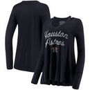 Houston Astros Majestic Threads Women's Separation Long Sleeve V-Neck T-Shirt - Navy