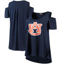 Auburn Tigers Women's Cold Shoulder Flowy Tri-Blend T-Shirt – Navy